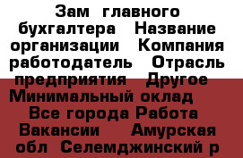 Зам. главного бухгалтера › Название организации ­ Компания-работодатель › Отрасль предприятия ­ Другое › Минимальный оклад ­ 1 - Все города Работа » Вакансии   . Амурская обл.,Селемджинский р-н